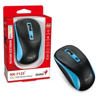MOUSE USB WIRELESS NX-7123 NEGRO/AZUL GENIUS 31030043401